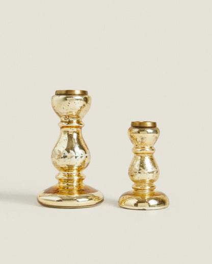 GEOMETRIC GLASS CANDLESTICK