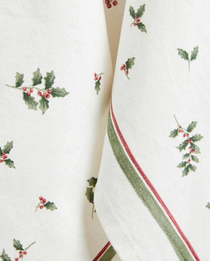 PACK OF COTTON CHRISTMAS HOLLY TEA TOWELS (PACK OF 2)