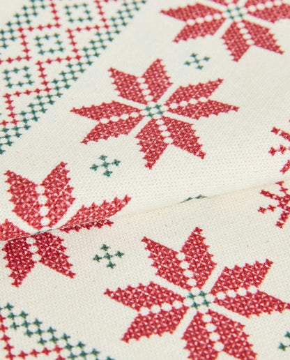 CHRISTMAS CROSS-STITCH COTTON NAPKINS (PACK OF 2)