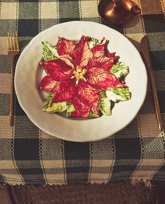 PACK OF CHRISTMAS POINSETTIA PAPER NAPKINS (PACK OF 20)