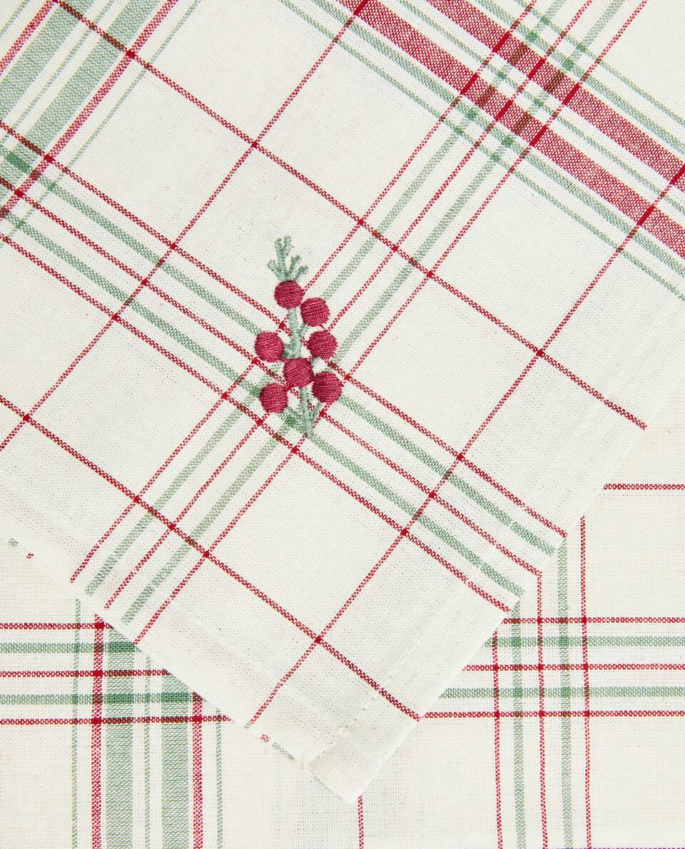 PACK OF CHECK NAPKINS WITH CHRISTMAS STRIPES (PACK OF 2)
