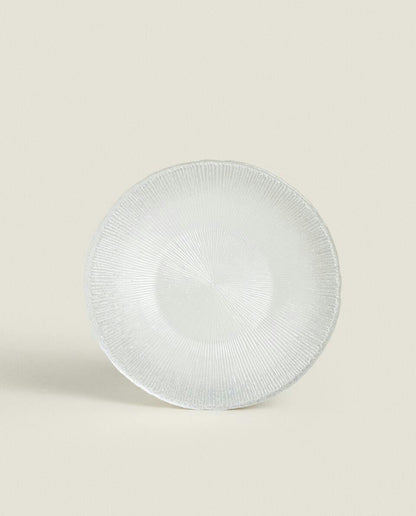 CHRISTMAS GLITTER GLASS DESSERT PLATE