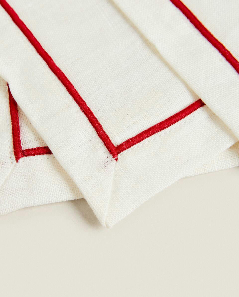 PACK OF LINEN CHRISTMAS COASTERS (PACK OF 2)