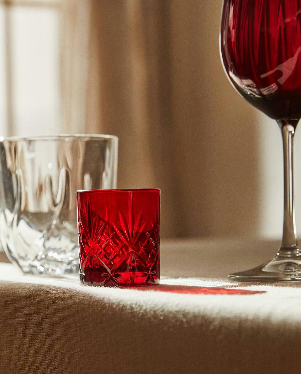 CHRISTMAS CRYSTALLINE ENGRAVED SHOT GLASS