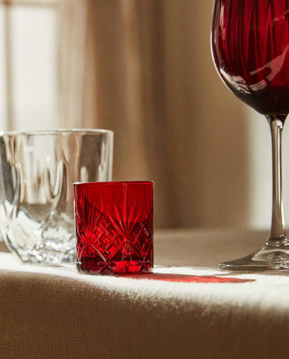 CHRISTMAS CRYSTALLINE ENGRAVED SHOT GLASS