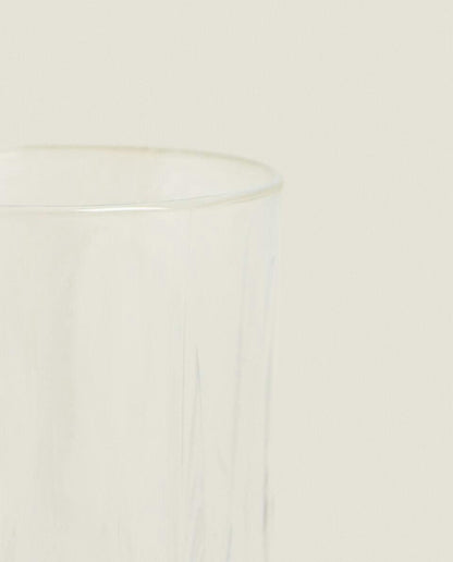 TALL GLASS WITH RAISED DESIGN