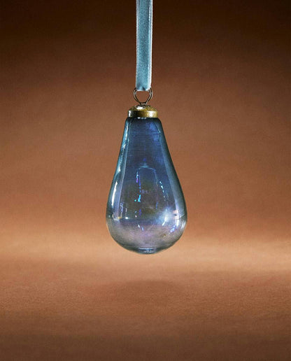 GLASS PEAR CHRISTMAS DECORATION