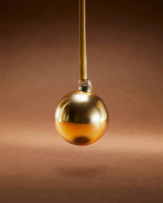 SPARKLY GLASS CHRISTMAS BAUBLE DECORATION