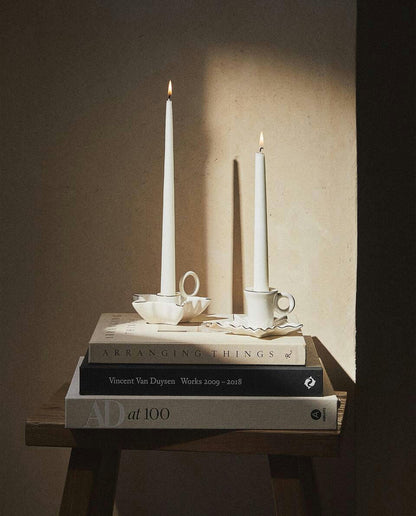 CHRISTMAS LEAF CANDLEHOLDER WITH RIM