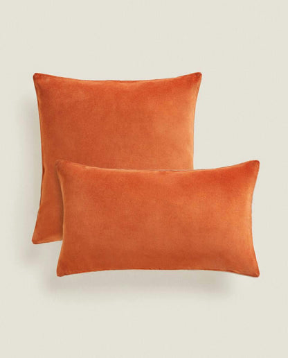 LINEN AND VELVET CUSHION COVER