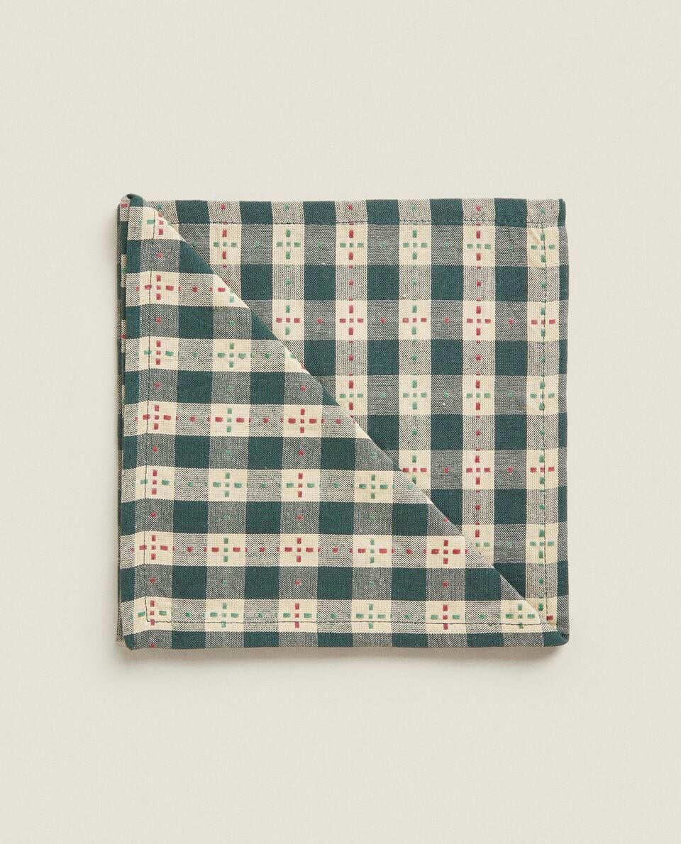 PACK OF CHECK CHRISTMAS NAPKINS (PACK OF 2)