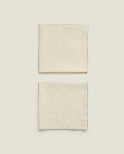 PACK OF GLITTERY COTTON CHRISTMAS NAPKINS (PACK OF 2)