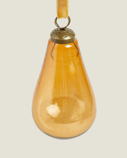 GLASS PEAR CHRISTMAS DECORATION