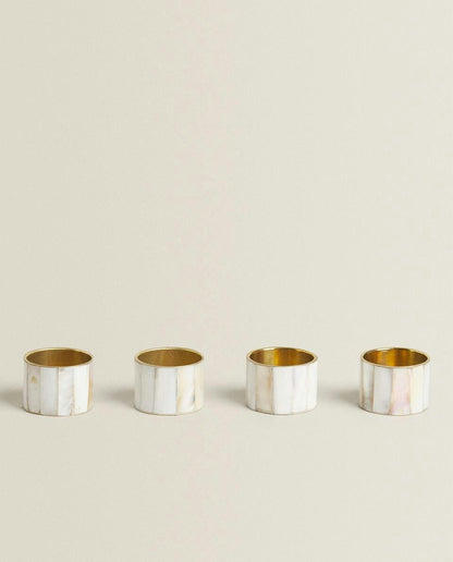MOTHER-OF-PEARL NAPKIN RINGS (PACK OF 4)