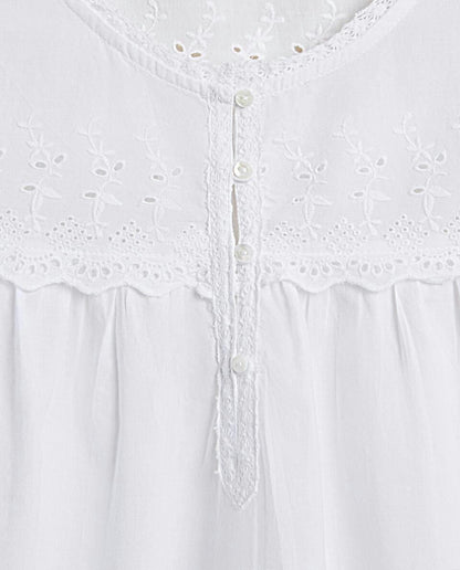 EMBROIDERED COTTON NIGHTDRESS