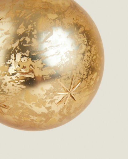 GLASS CHRISTMAS STARS BAUBLE DECORATION