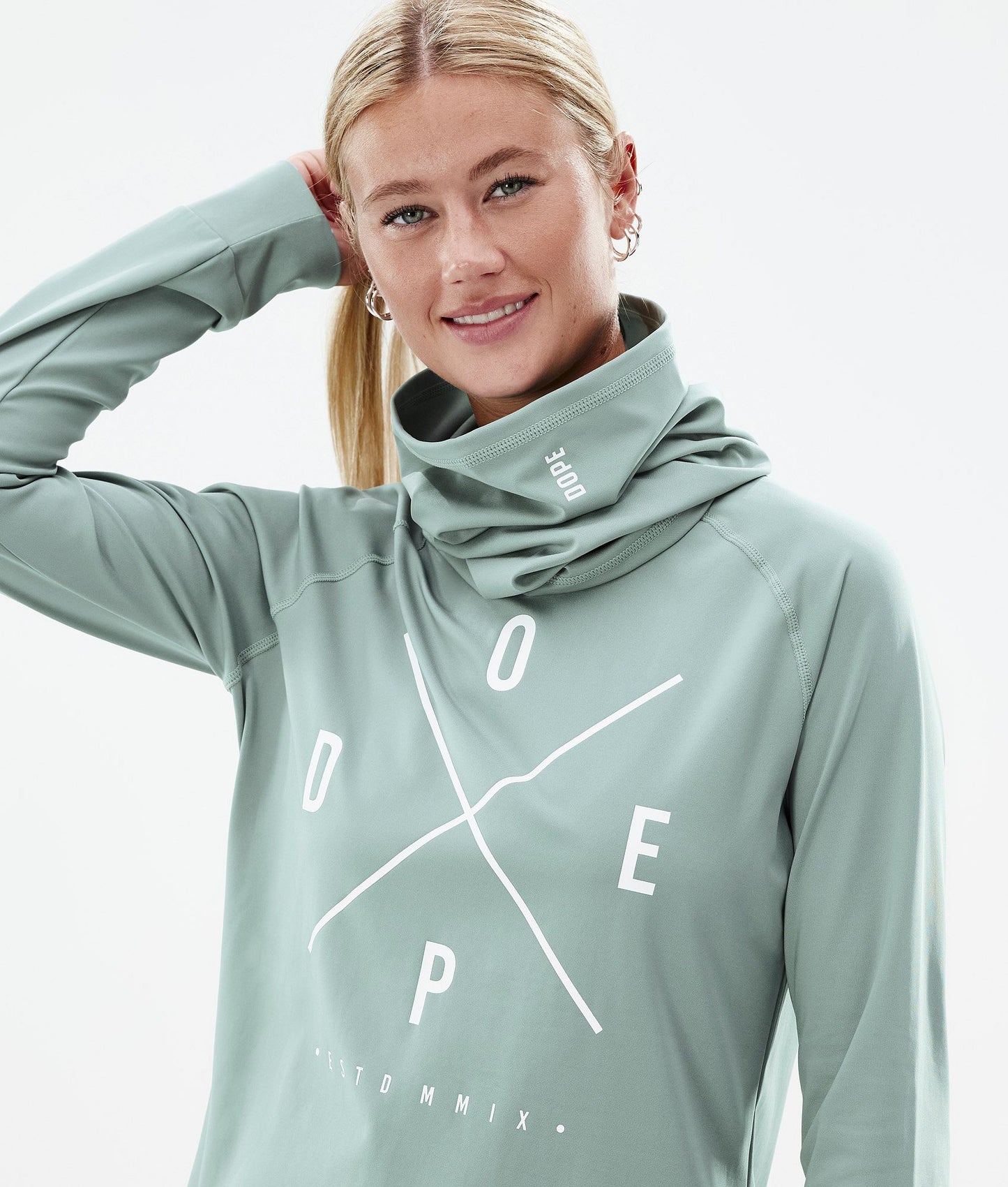 Base Layer Top For Women 2X-Up Faded Green
