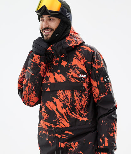 Snowboard Jacket For Men Paint Orange