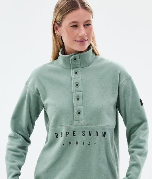 Fleece Sweater For Women Faded Green