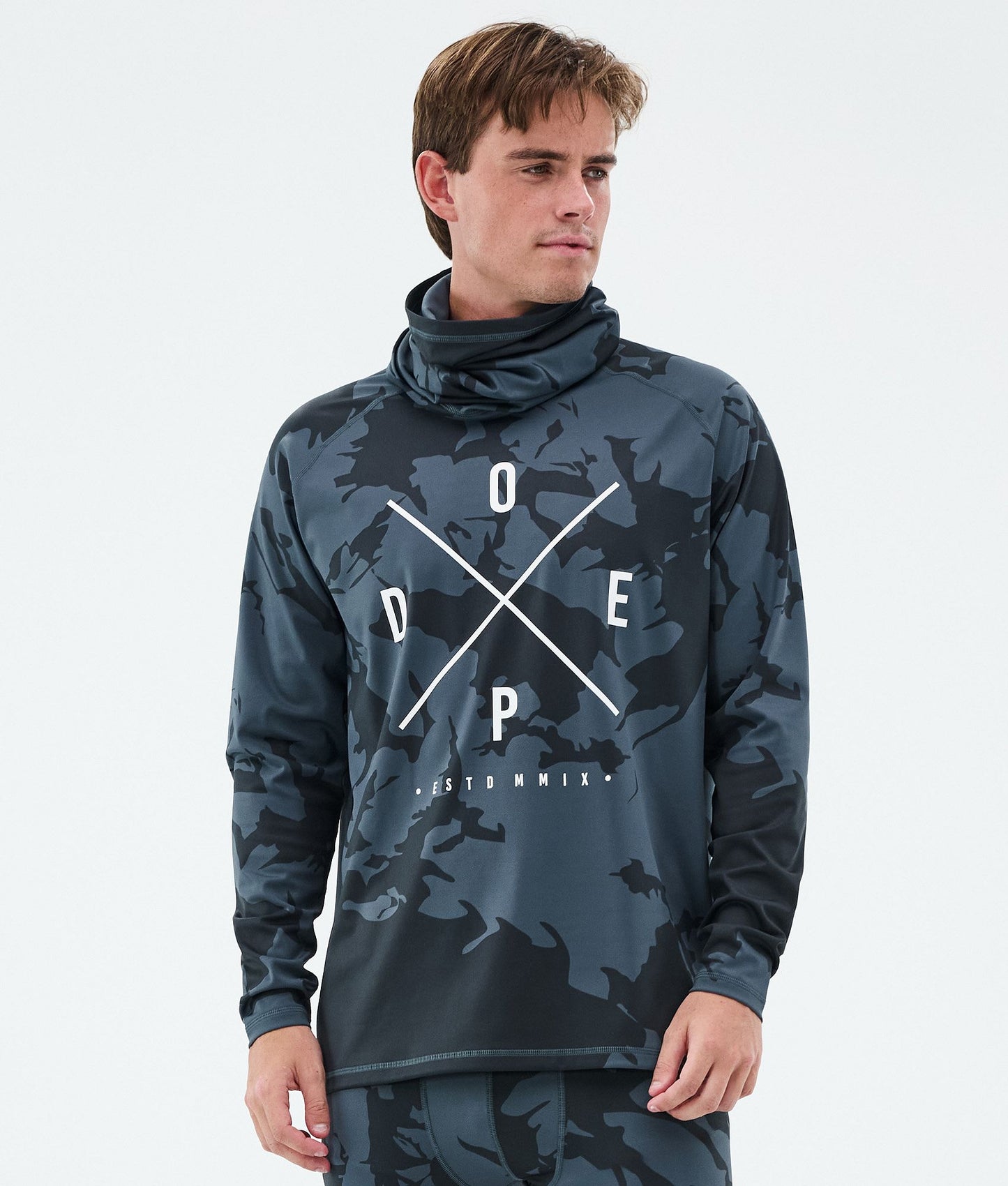 Base Layer Top For Men 2X-Up Metal Blue Camo