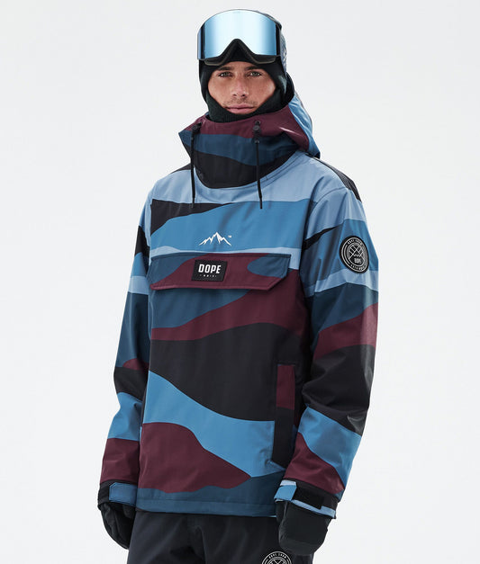 Snowboard Jacket For Men Shards Burgundy Blue