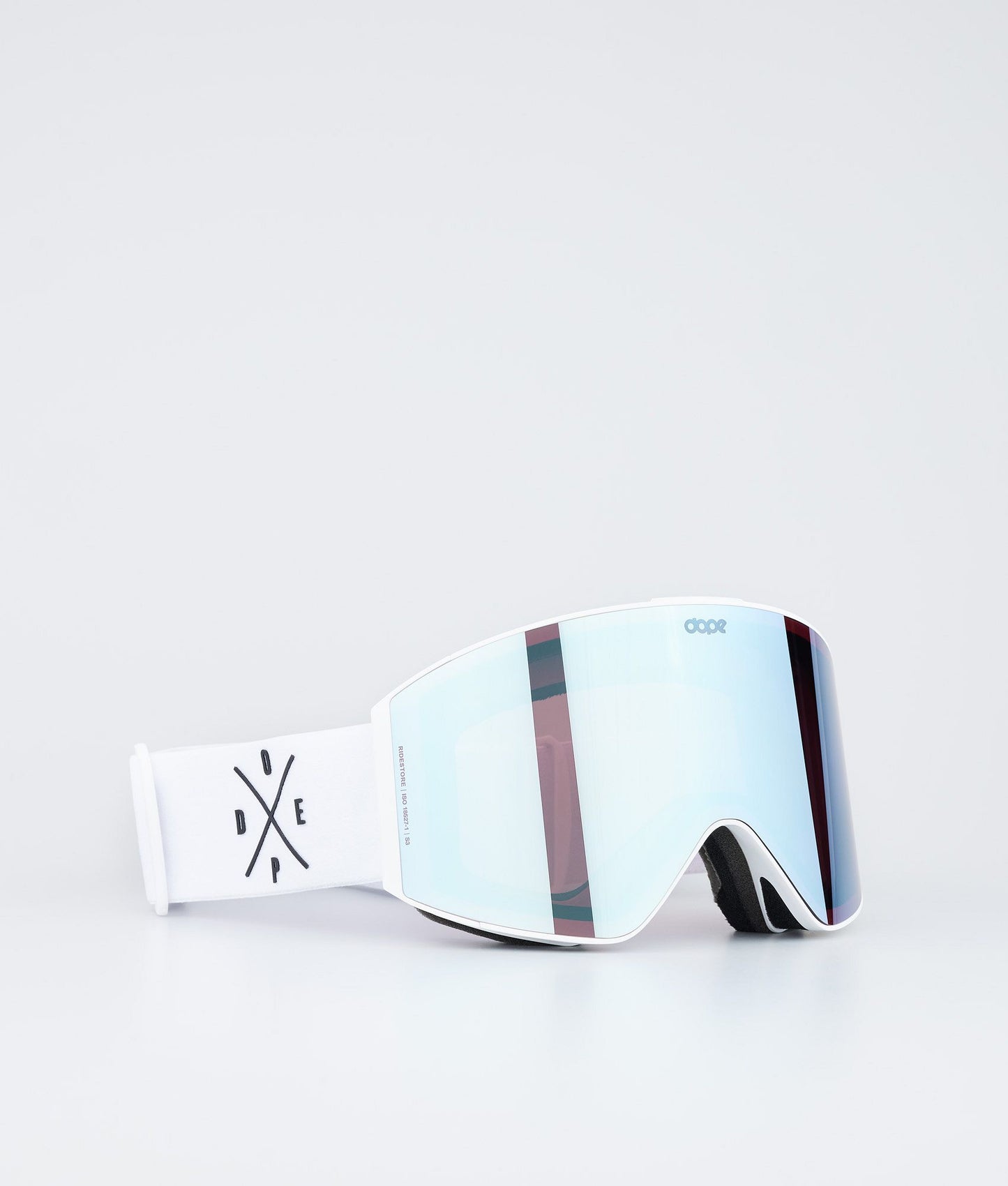 Ski Goggles White/Blue Mirror