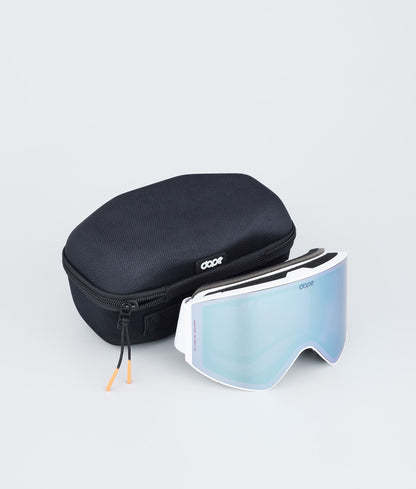 Ski Goggles White/Blue Mirror