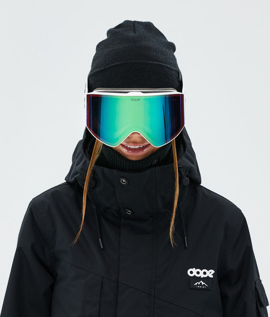 Ski Goggles White/Green Mirror