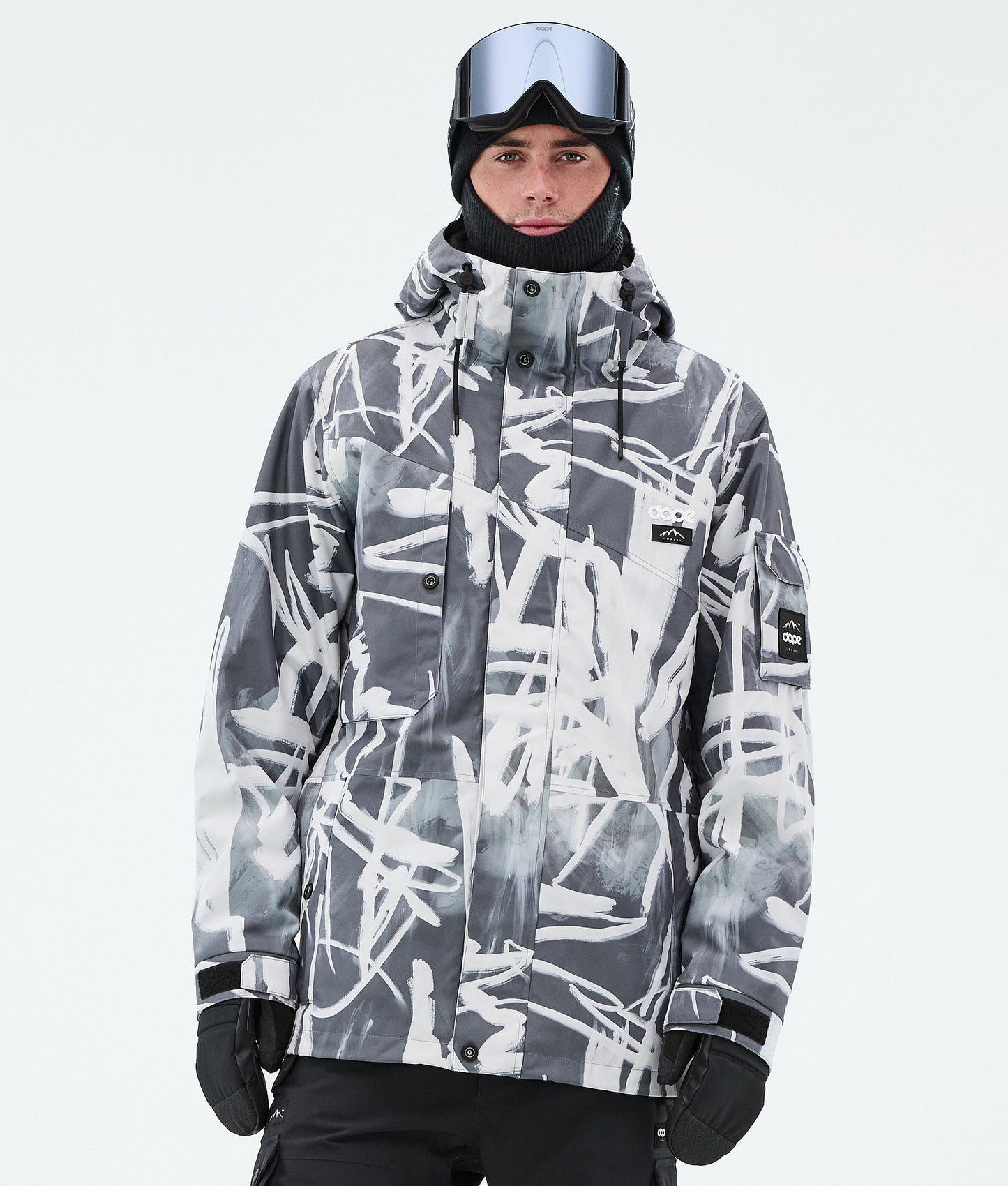 Snowboard Jacket For Men Scribble Black