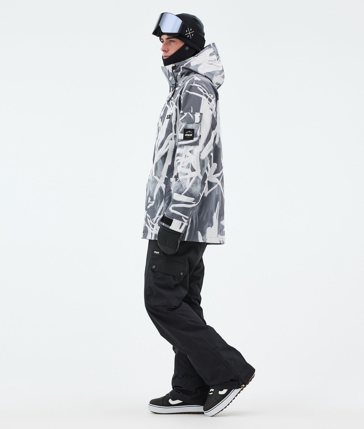 Snowboard Jacket For Men Scribble Black