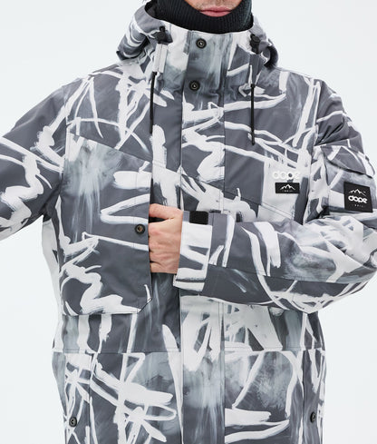 Snowboard Jacket For Men Scribble Black