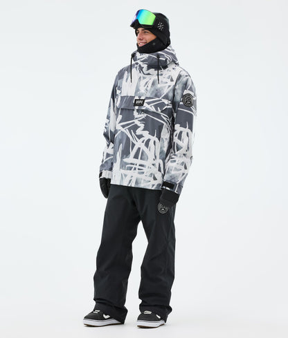 Snowboard Jacket For Men Scribble Black