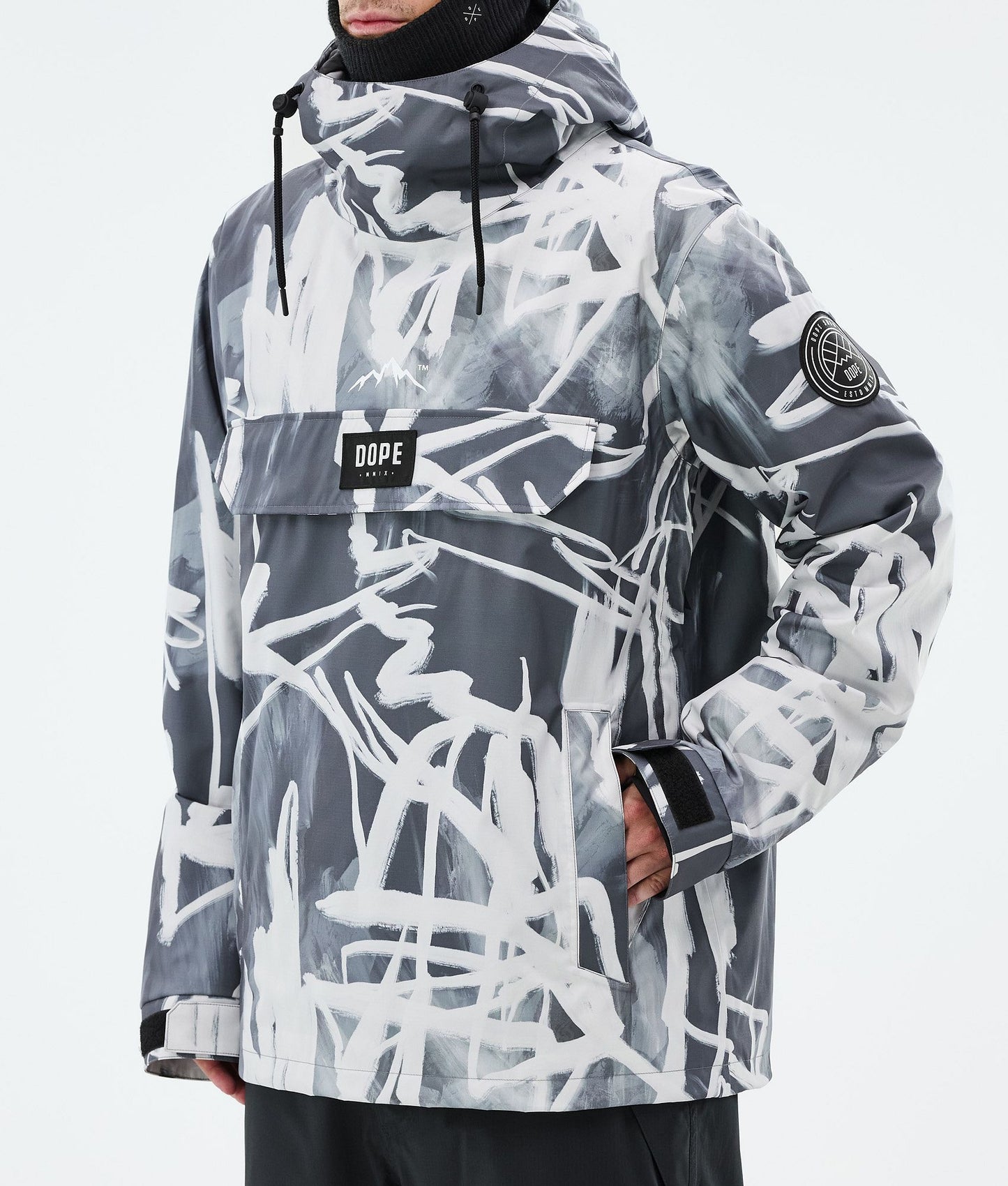 Snowboard Jacket For Men Scribble Black