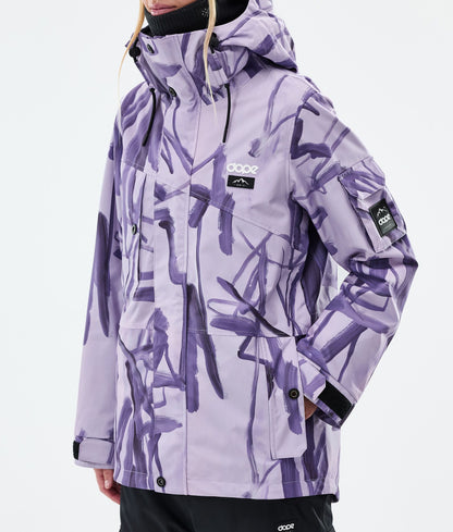 Snowboard Jacket For Women Scribble Purple