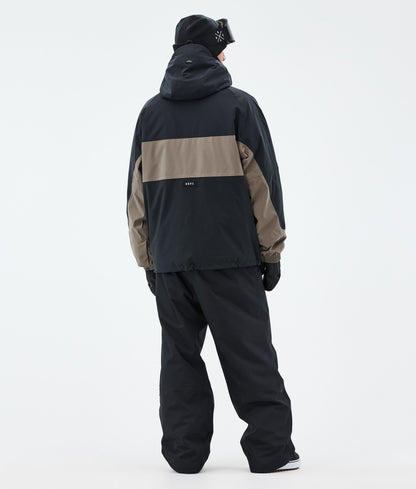 Snowboard Jacket For Men Stripe Black/Walnut