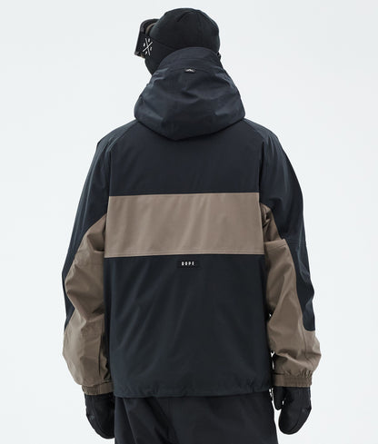 Snowboard Jacket For Men Stripe Black/Walnut