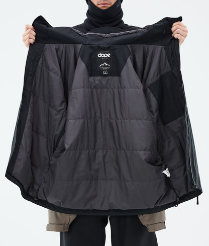 Snowboard Jacket For Men Stripe Black/Walnut