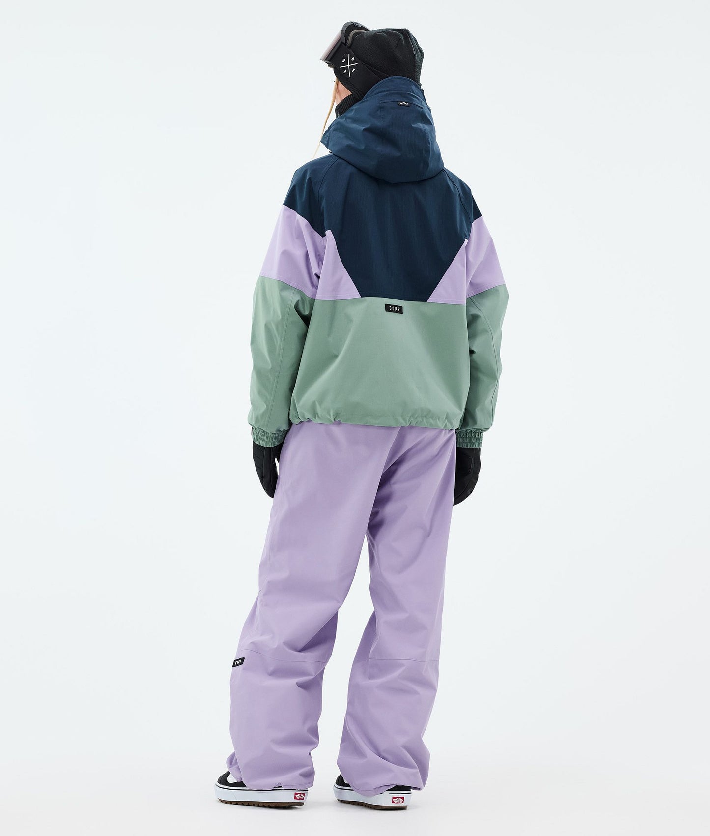 Snowboard Jacket For Women Sport Dark Blue/Faded Violet/Faded Green
