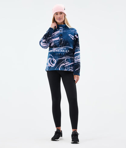 Fleece Sweater For Women Carvings Pink