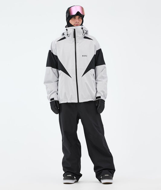 Snowboard Jacket For Men Spike Light Grey/Black