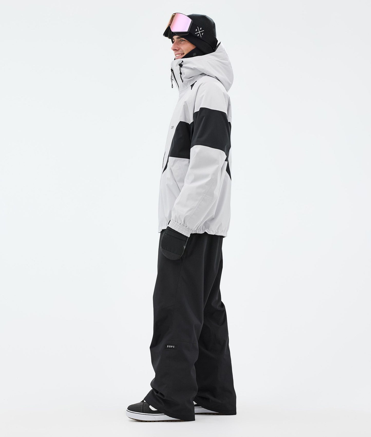 Snowboard Jacket For Men Spike Light Grey/Black