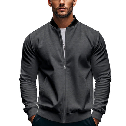 Men's Casual Lapel Zipper Baseball Jacket