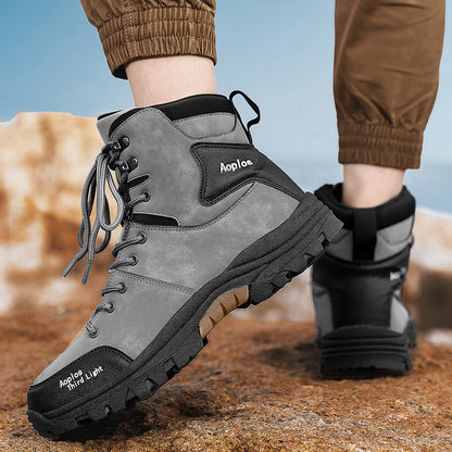 (⏰Limited Time 70% Off Event) Men's Waterproof Non-slip Anti-puncture Hiking Boots Ankle Support Wide Toe Arch Support Orthopedic Work Boots