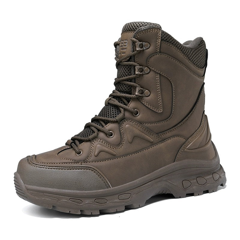 (Limited Time Discount 49% off)Men's Waterproof Ankle Support Tactical Boots Military Anti-Puncture Wide Toe Box Hiking Boots