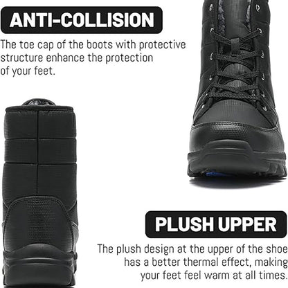 (Limited Time 70% Discount Event) Men's 2024 Winter New Ankle Support Wide Toe Snow Boots Orthopedic Arch Support Warm Anti-puncture Waterproof Non-slip Hiking Boots