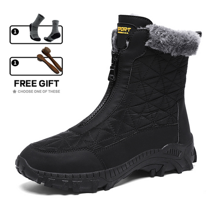 (Limited Time 70% Discount Event) Men's 2024 Winter New Wide Toe Ankle Support Orthopedic Arch Support Snow Boots Warm Waterproof Non-slip Anti-puncture Hiking Boots